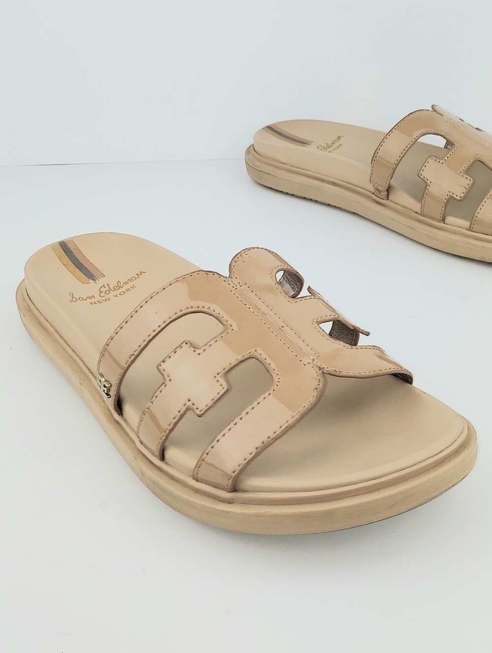 Sam Edelman Valeri Nude Patent Sandals 9.5